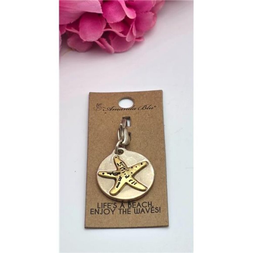 Amanda Blu Two Tone Starfish Medallion Charm 20mm Heartfelt Emotions New